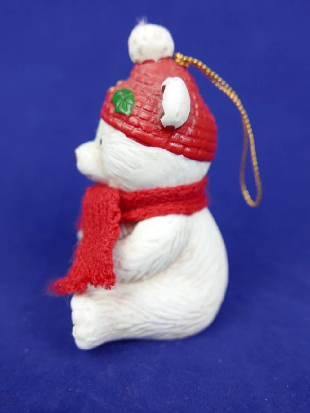 Vintage 1985 Jasco Lil Chimers Polar Bear Christmas Ornament Porcelain Bell 3